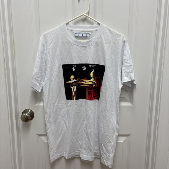 Off‎ White Caravaggio Painting Graphic Print White T Shirt Mens Medium